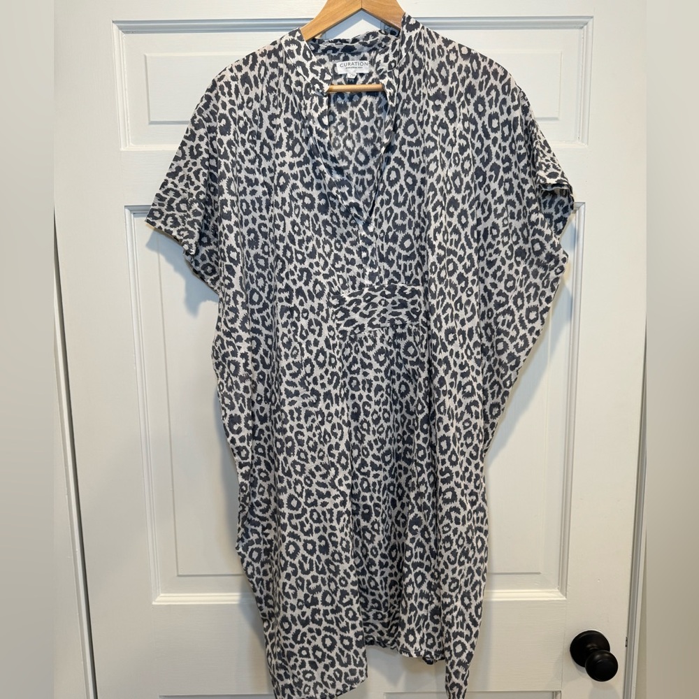 NWOT Emerson Fry Leopard Caftan, Shift Dress, Cover-up, Boho